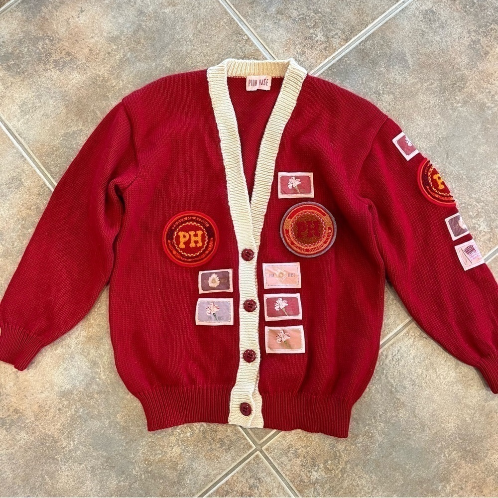 Pink House Japanese Streetwear Varsity Letterman Cardigan Lolita Kawaii Japan